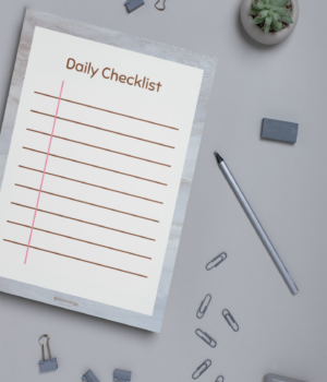 Grey outline lined daily checklist